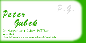 peter gubek business card